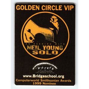 Neil Young Solo VIP Backstage Pass Original 1998 Folk Rock Music Cloth Fabric